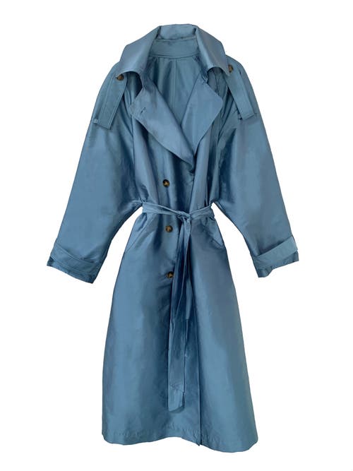 Baacal Delia Long Oversized Trench In Blue