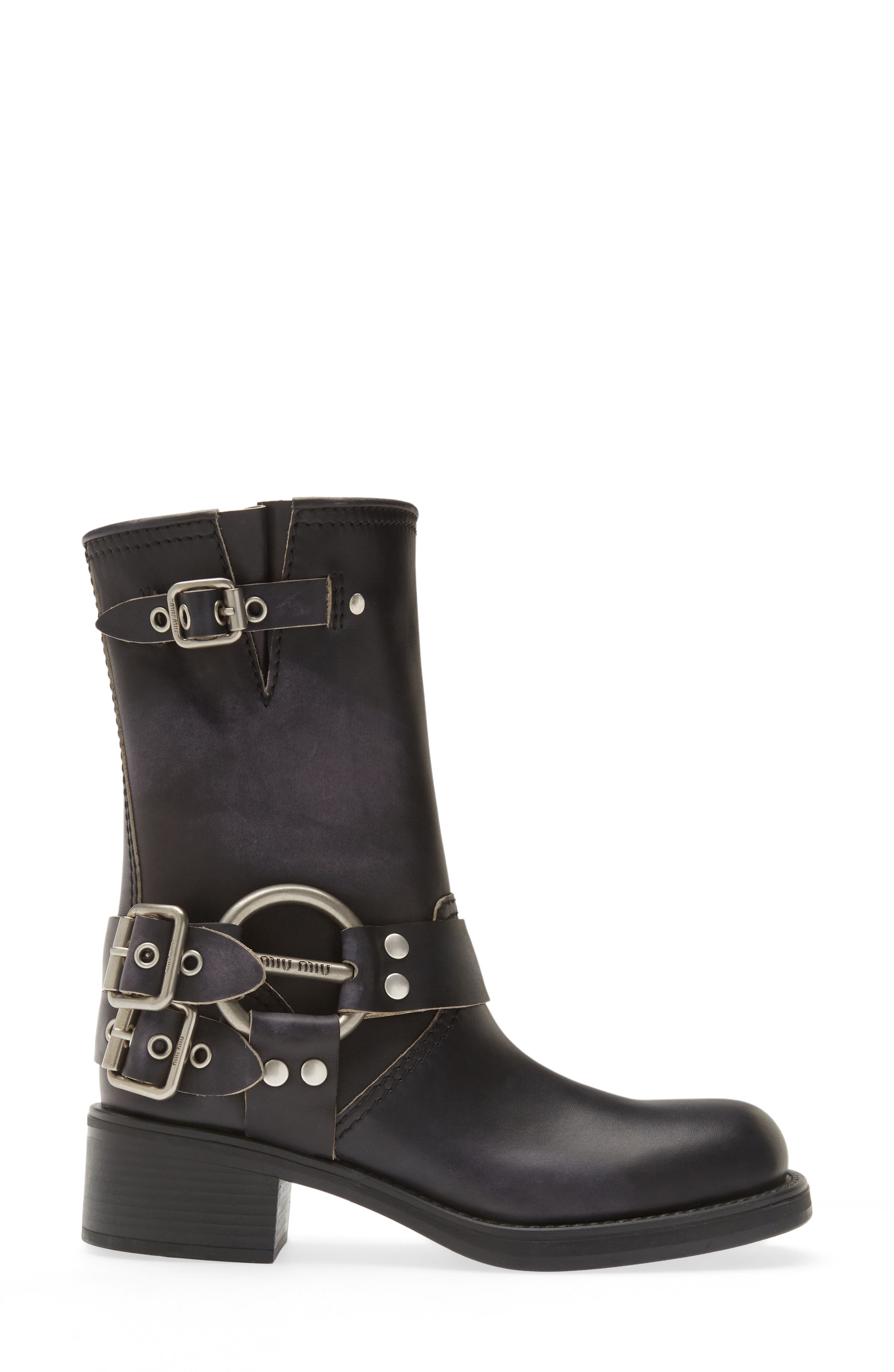 Miu Miu Harness Biker Boot, Alternate, color, 