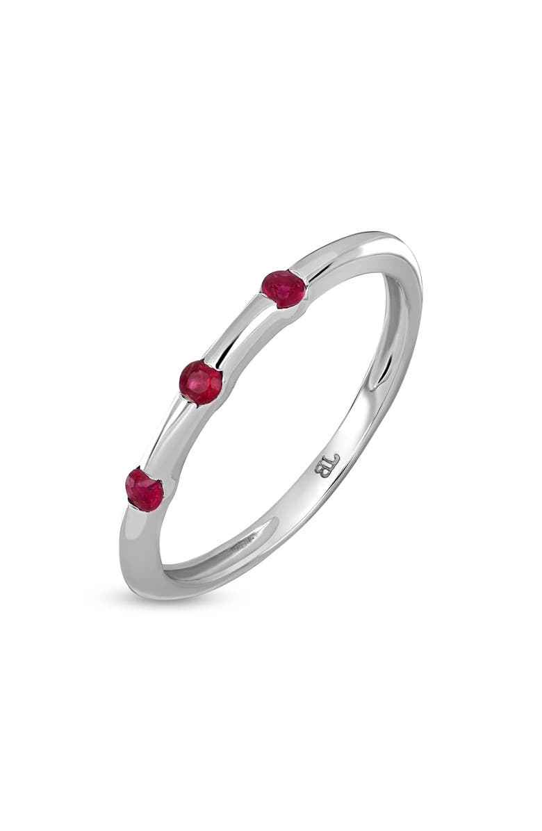 Bony Levy 18K White Gold Ruby Stackable Ring, Main, color, 18K White Gold