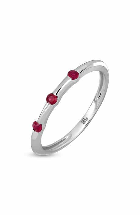 Bony Levy 18K White Gold Ruby Stackable Ring