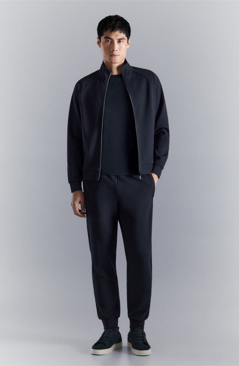 MANGO Comfort Stretch Joggers, Alternate, color, Navy