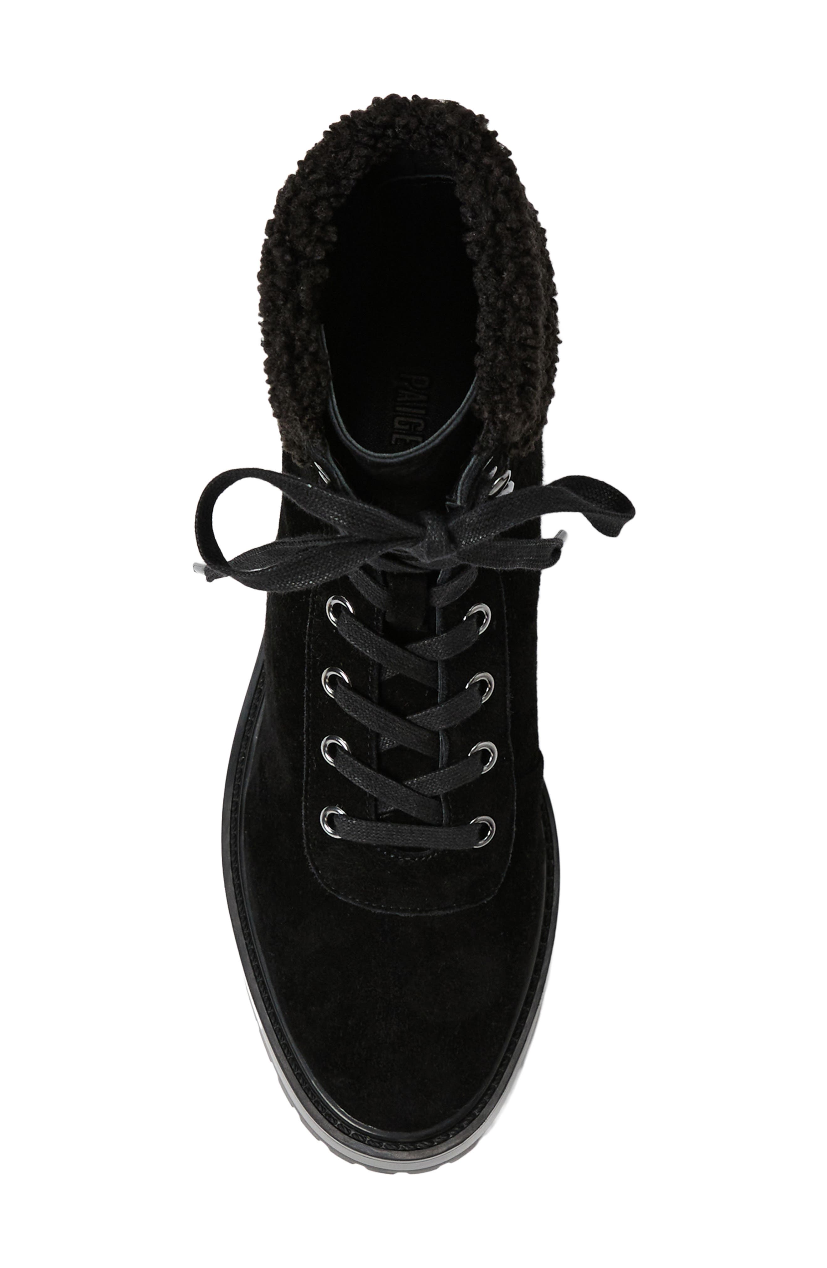 PAIGE Briar Faux Shearling Bootie, Alternate, color, Black