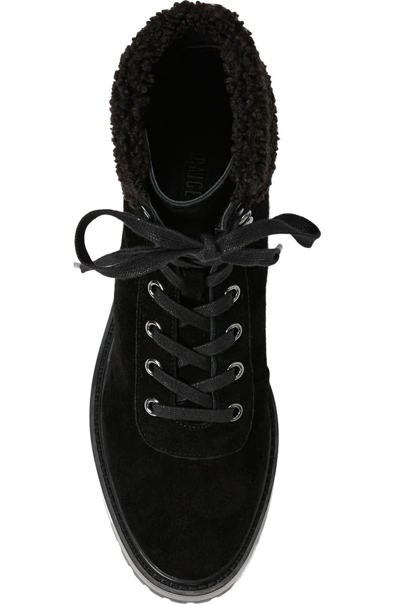 PAIGE Briar Faux Shearling Bootie, Alternate, color, Black