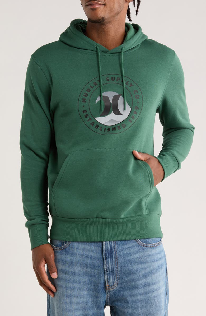 Hurley Wave Supply Graphic Hoodie, Main, color, Jungle