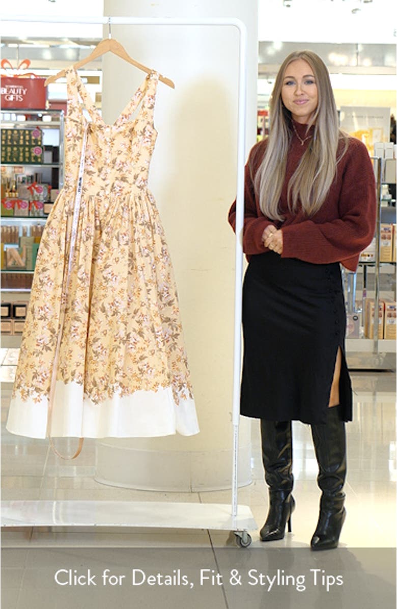 Alba Floral Stretch Cotton Midi Sundress, sales video thumbnail