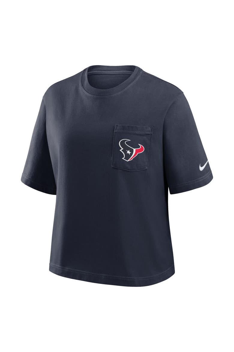 Women's Nike Navy Houston Texans Rewind Pocket Boxy T-Shirt, Alternate, color, Navy