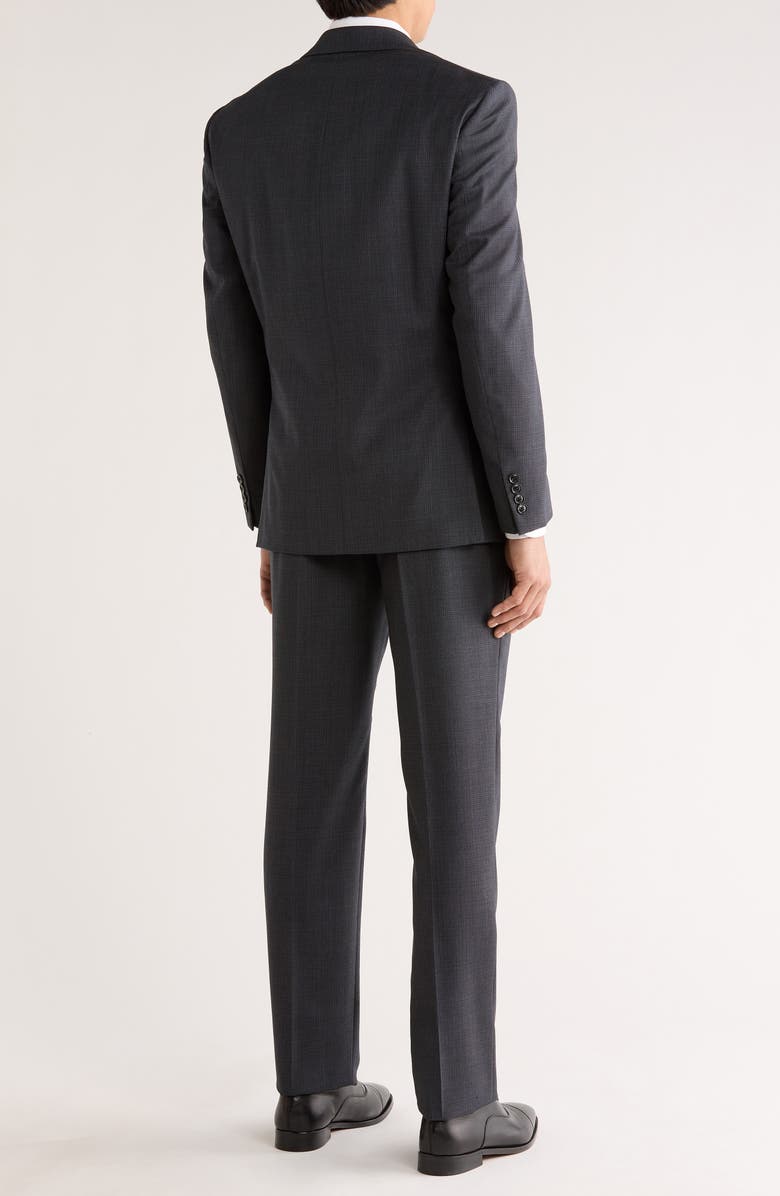Calvin Klein Charcoal Bird's Eye Slim Fit Wool Blend Suit, Alternate, color, Charcoal/ Blue Birdseye