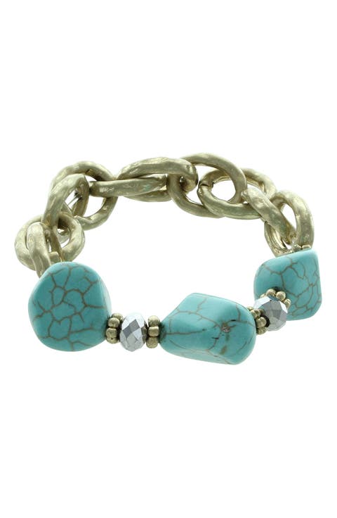 Stretch Link Bracelet with Resin Beads