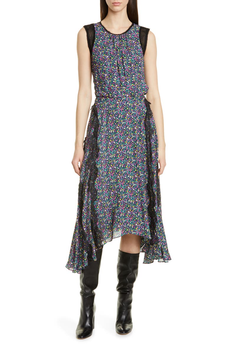 Confetti Lace Shark Bite Hem Dress, Main, color, PURPPLE MULTI