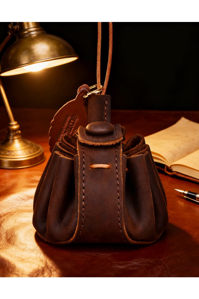 Buki Genuine Leather Mini Charm, Alternate, color, Dark Brown