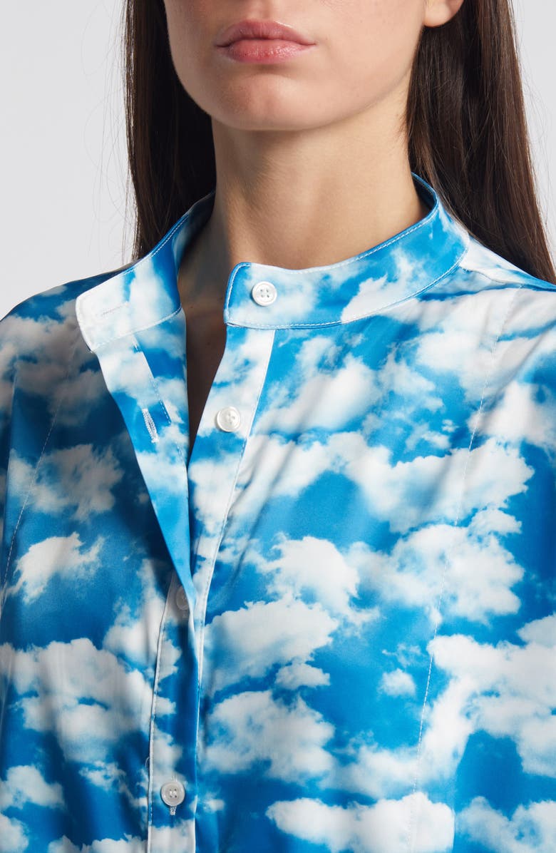 Dressed in Lala Secret Sky Society Oversize Satin Button-Up Shirt & Pants Set, Alternate, color, Secret Sky Society