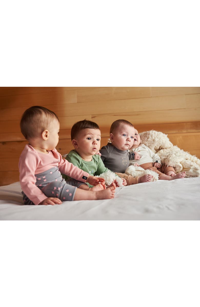 Deux par Deux Baby Girl's Organic Cotton Evolutive Pant Gray Printed Apples, Alternate, color, 