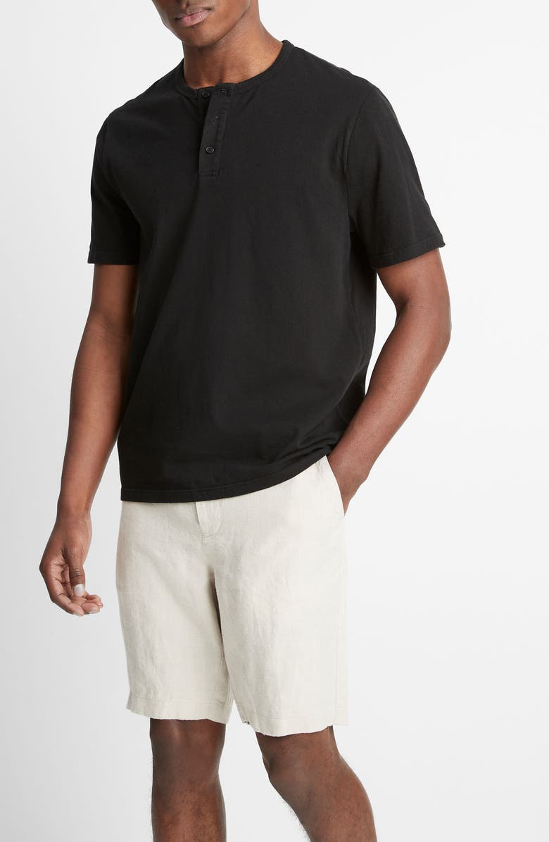 Vince Garment Dyed Short Sleeve Henley, Alternate, color,
