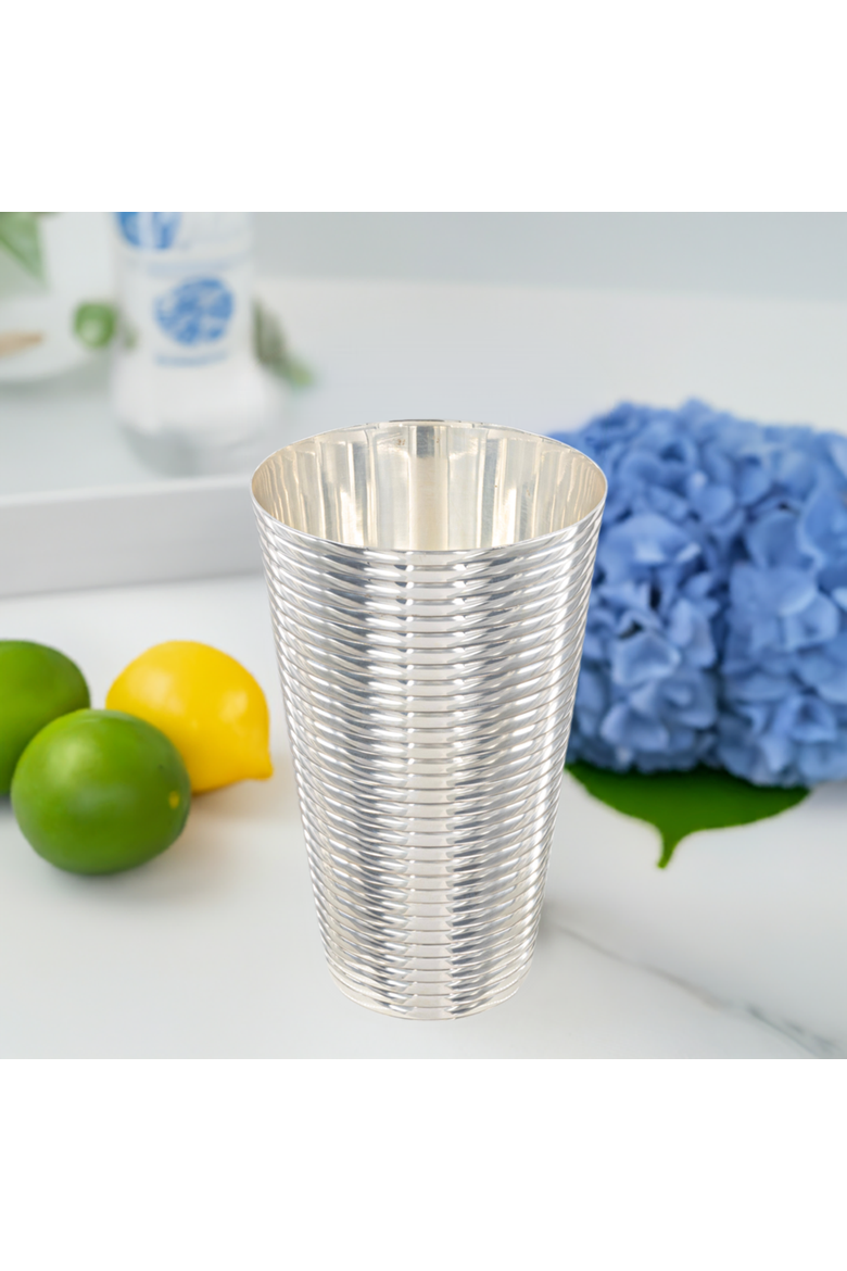 Fluted Silver Tumbler, Alternate, color, Silver