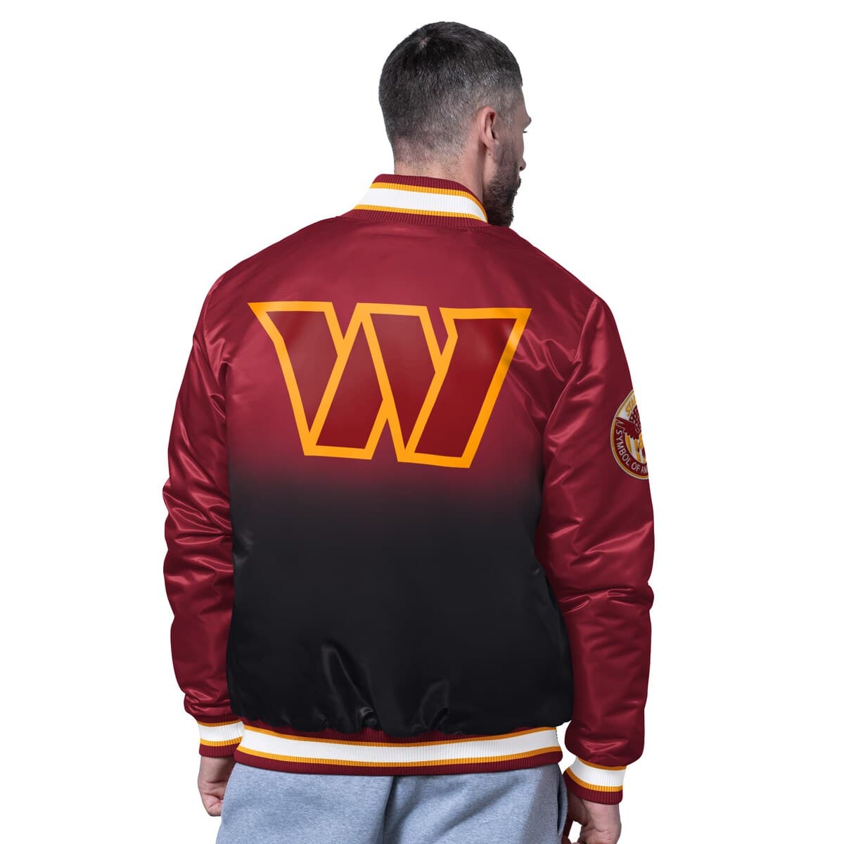 Men's Starter Burgundy Washington Commanders Pass Rush Varsity Full-Snap Jacket - image 2