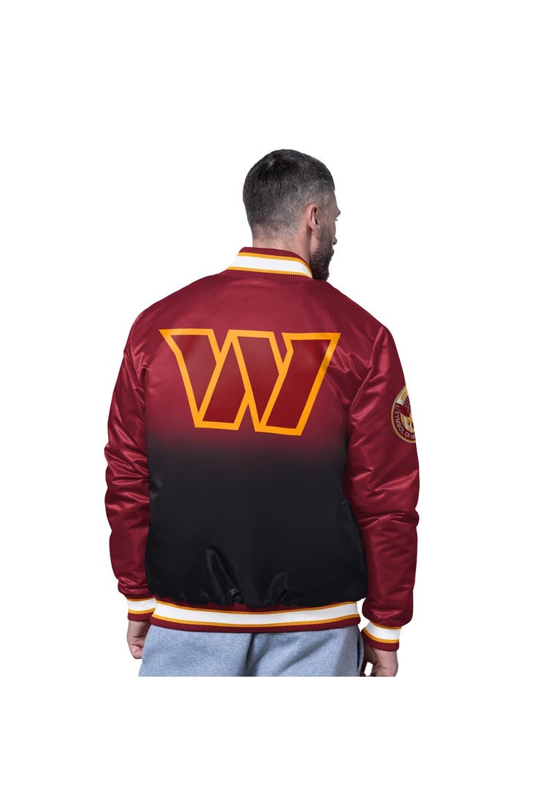 Men's Starter Burgundy Washington Commanders Pass Rush Varsity Full-Snap Jacket, Alternate, color, Burgundy
