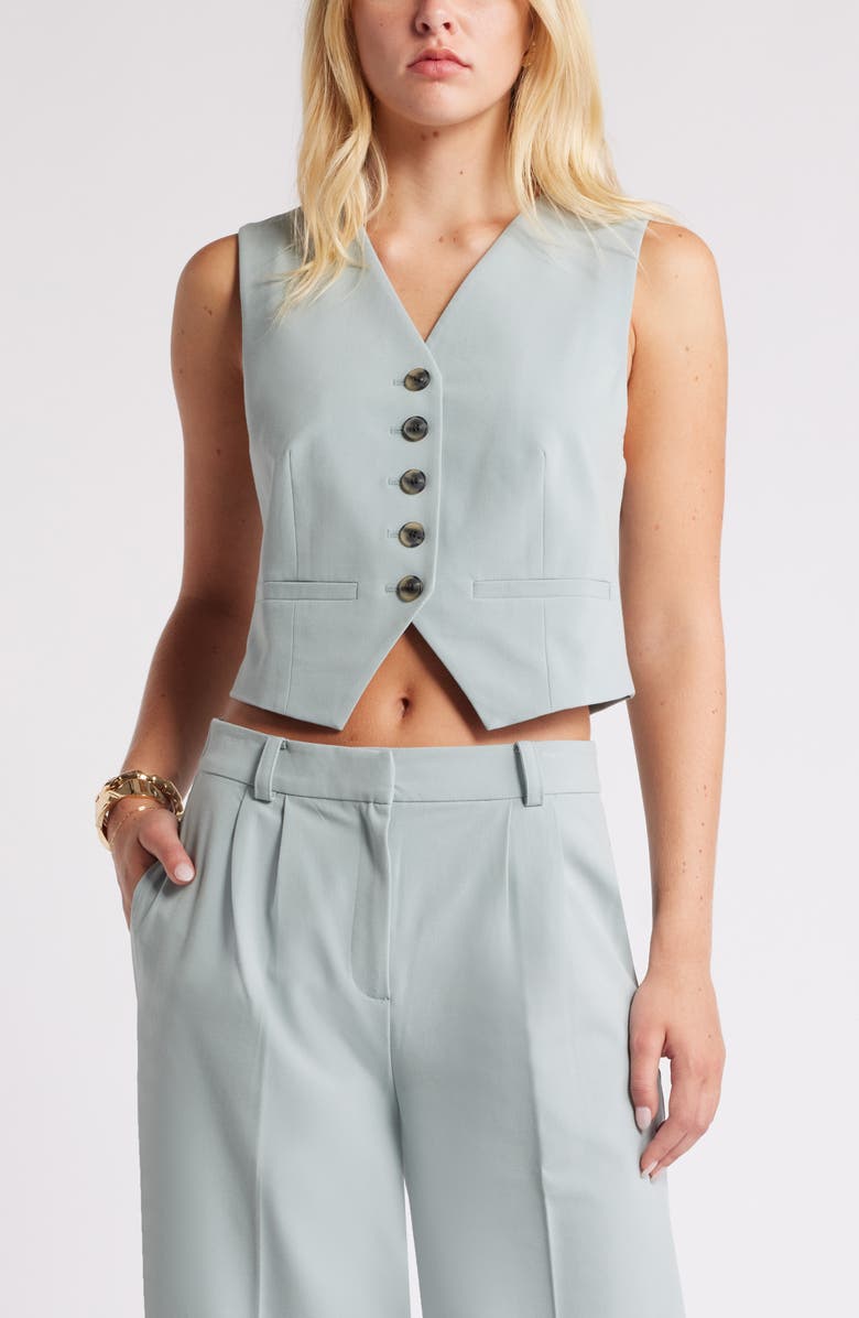 Open Edit Tailored Vest, Main, color, Teal Pond