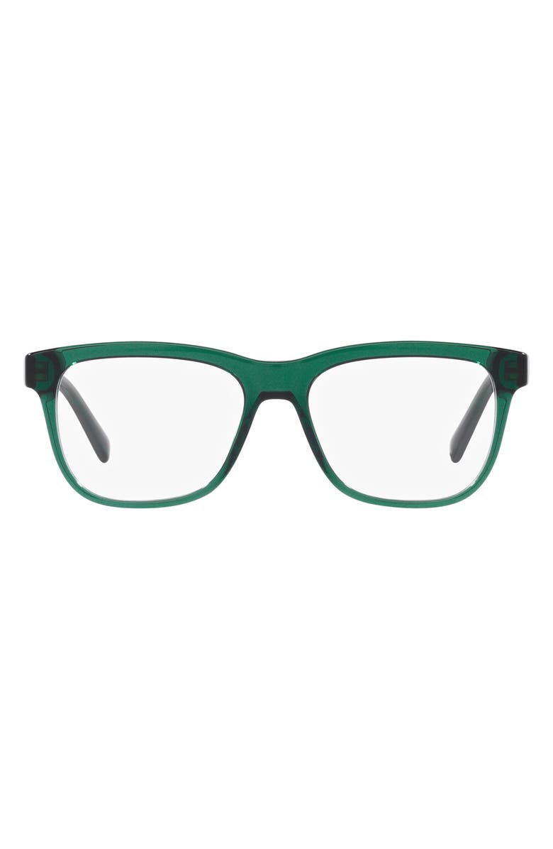 Dolce&Gabbana 49mm Rectangular Glasses, Main, color, Transparent Green