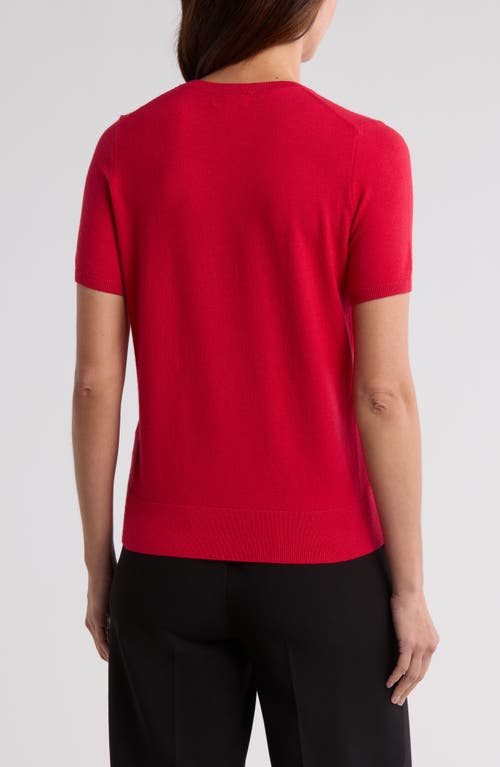 Nordstrom Slim Fit Short Sleeve Sweater In Red Chinoise