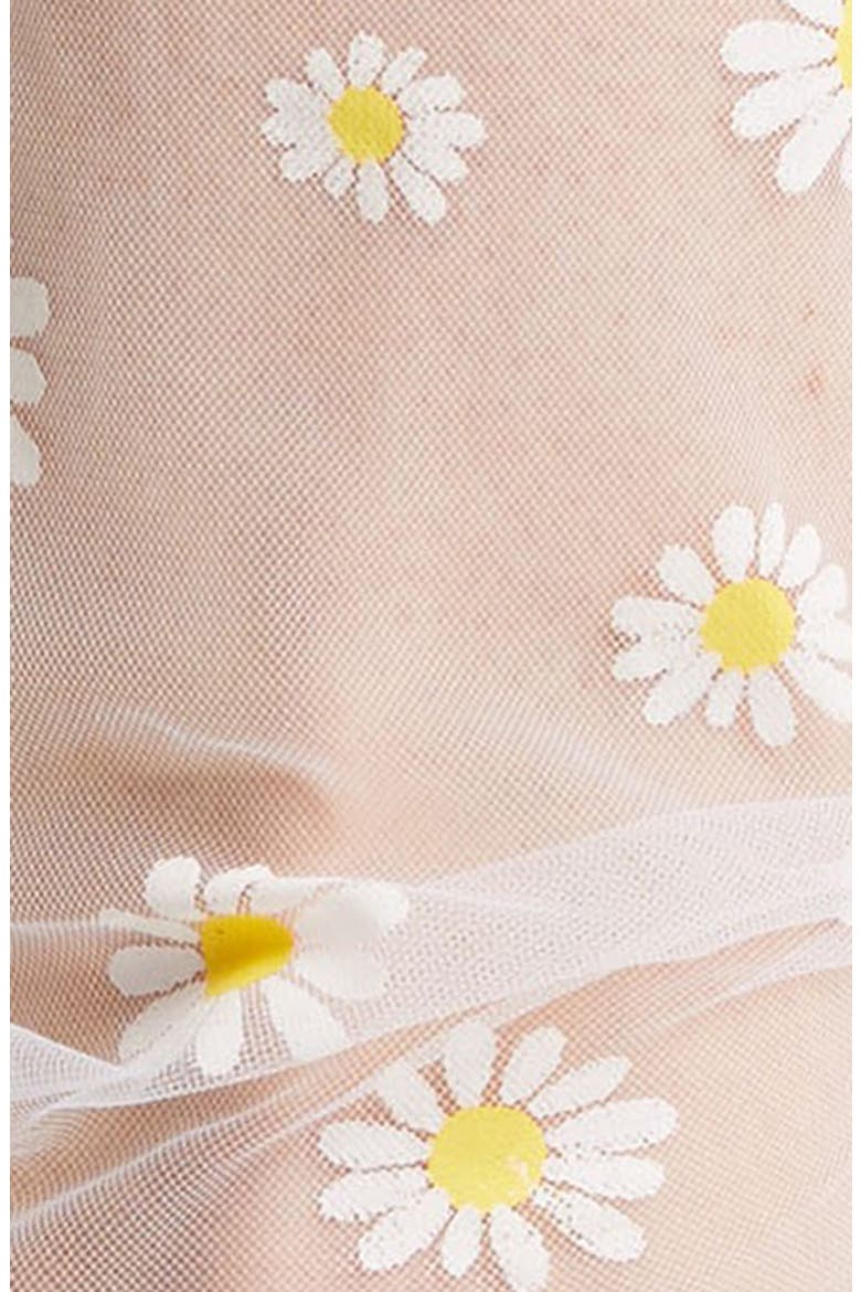 Daisy Tulle Socks, Alternate, color, WHITE