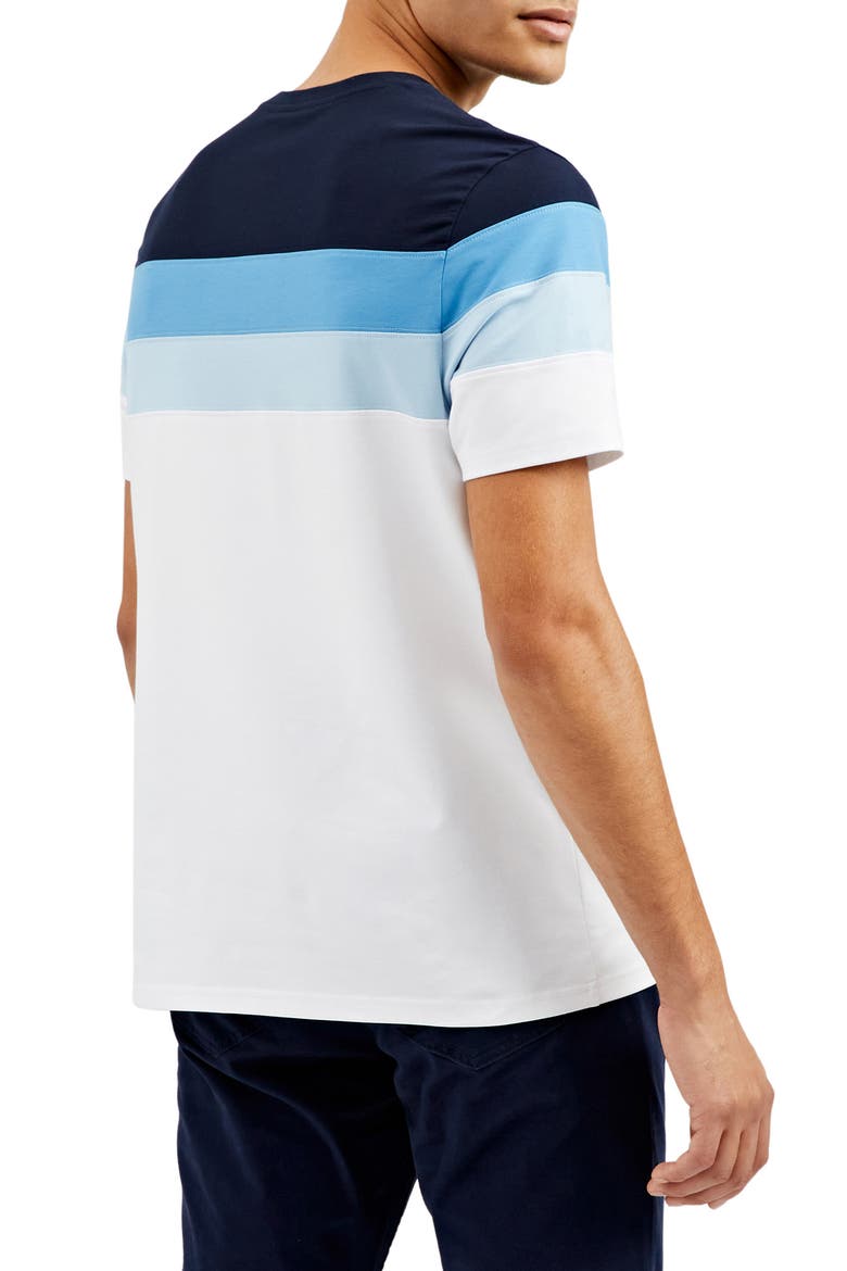 Colorblock Stripe Stretch Cotton T-Shirt, Alternate, color, BRIGHT WHITE