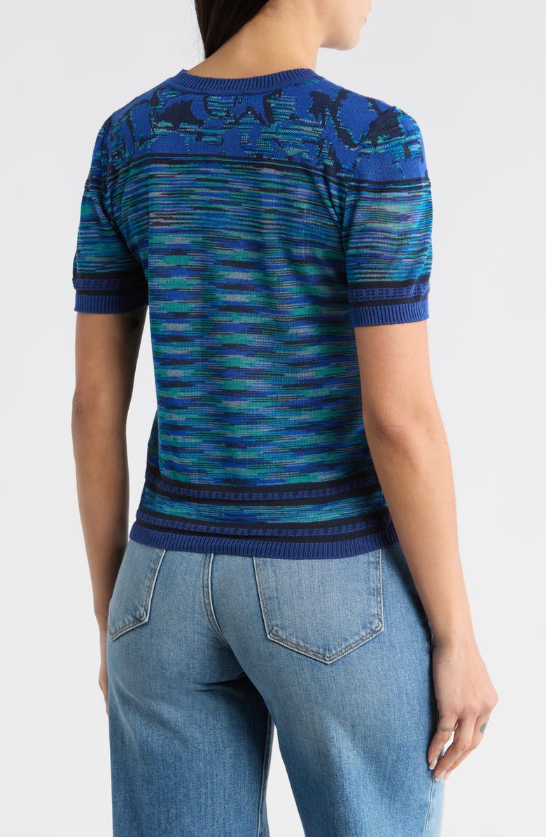 Desigual Butterfly Short Sleeve Sweater, Alternate, color, Azul Oscuro