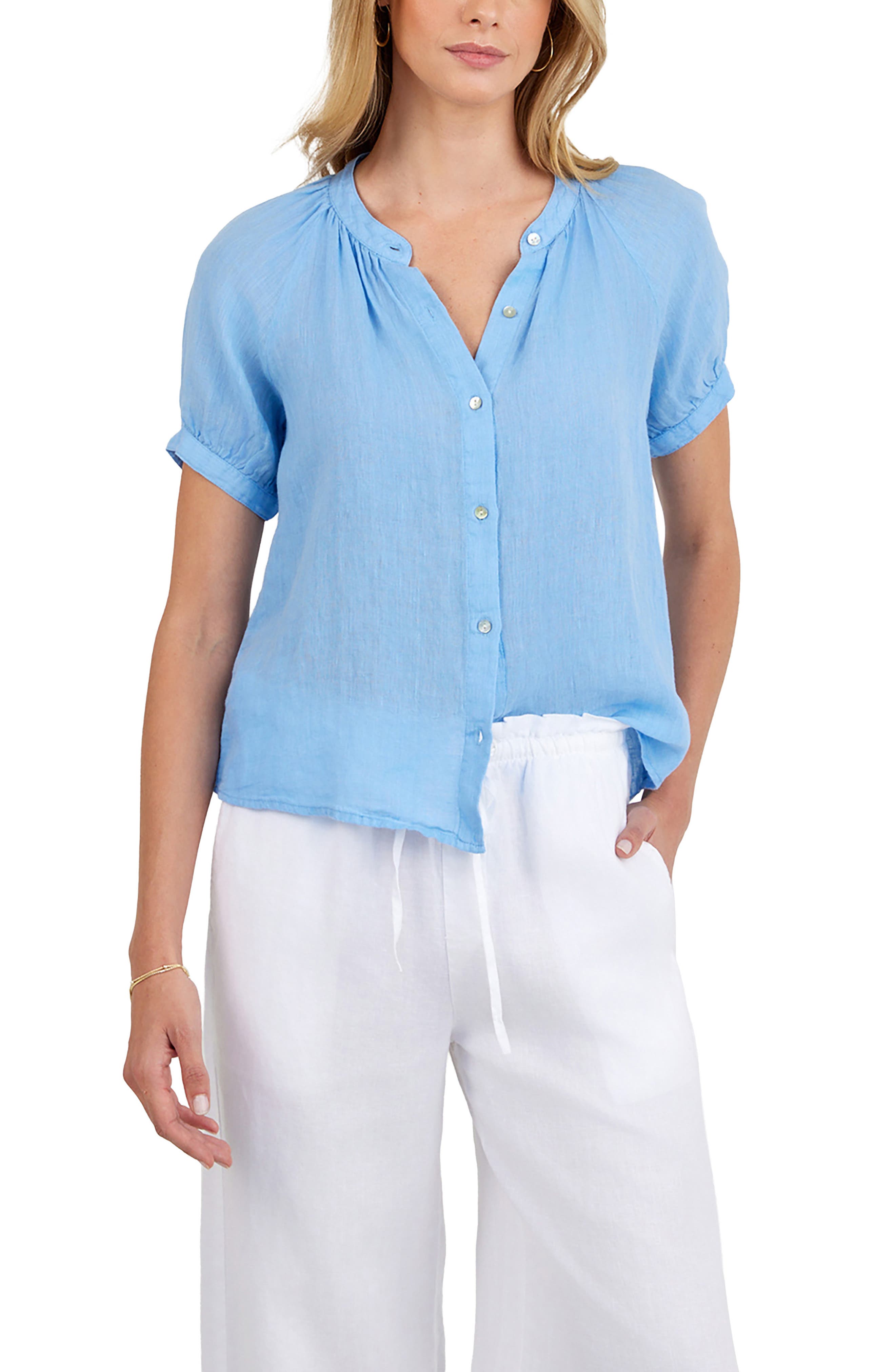 Short Sleeve Linen Shirt - image 3