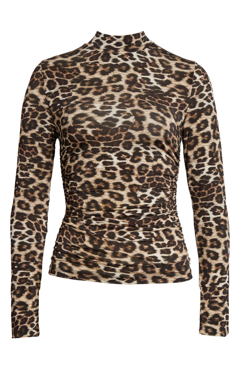 FARM Rio Mock Neck Long Sleeve Stretch Jersey Top, Alternate, color, 