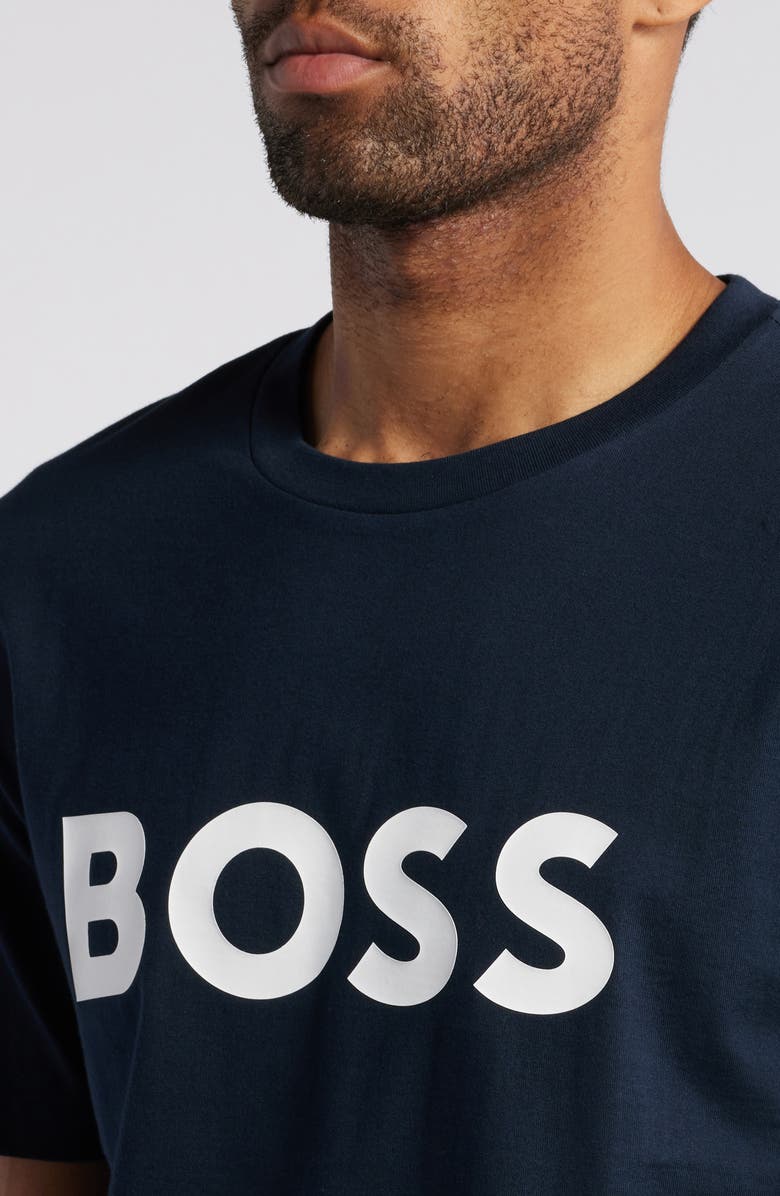 BOSS Tiburt Logo Graphic T-Shirt, Alternate, color, Dark Blue