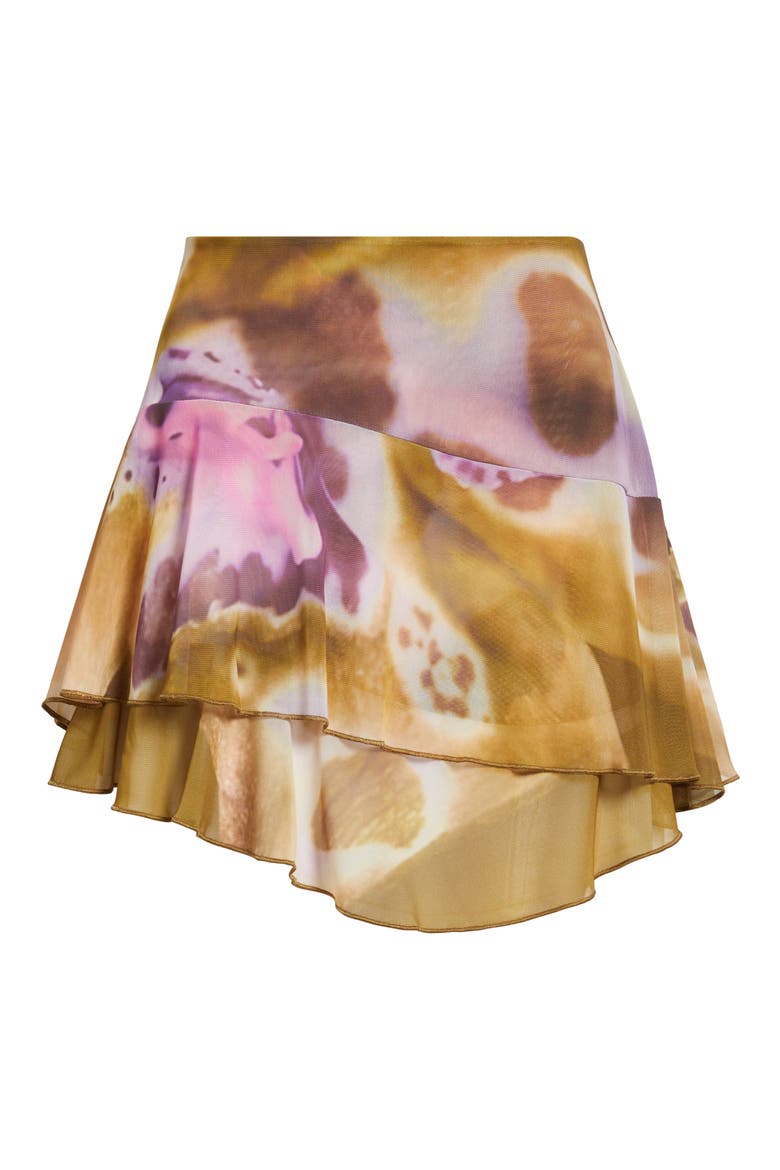 Gustito Tiered Asymmetric Hem Miniskirt, Alternate, color, CANELA
