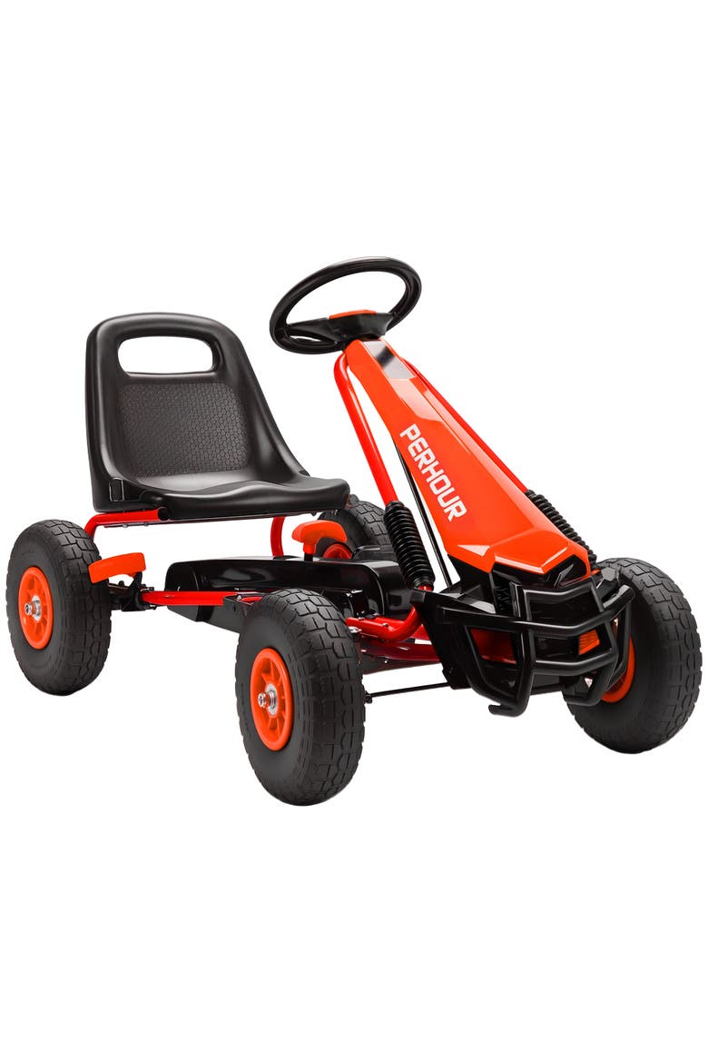 Pedal Go Kart for Kids Go Cart with Adjustable Seat EVA Wheels for Boys Girls Aged Years Old, Main, color, Red