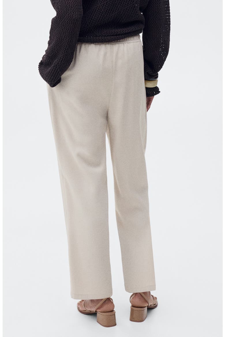 Elastic Waist Flowy Pants, Alternate, color, BEIGE