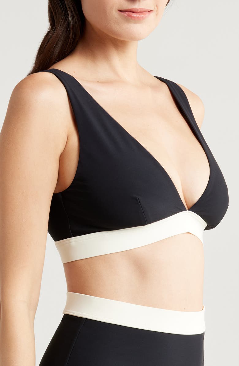 BONDI BORN Lya Colorblock Bikini Top, Alternate, color, Black Contrast