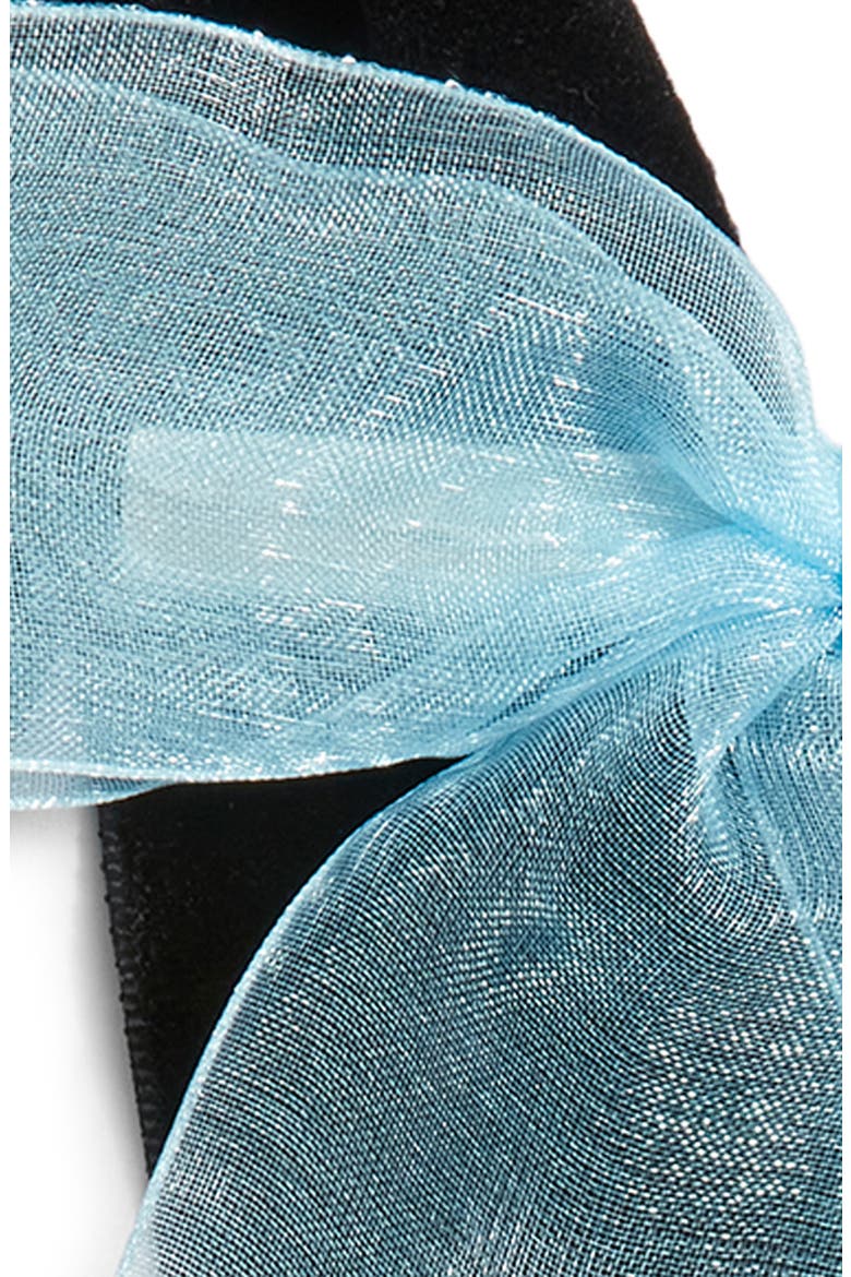 Set of 2 Velvet & Organza Hair Bow Barrettes, Alternate, color, BLACK- BLUE
