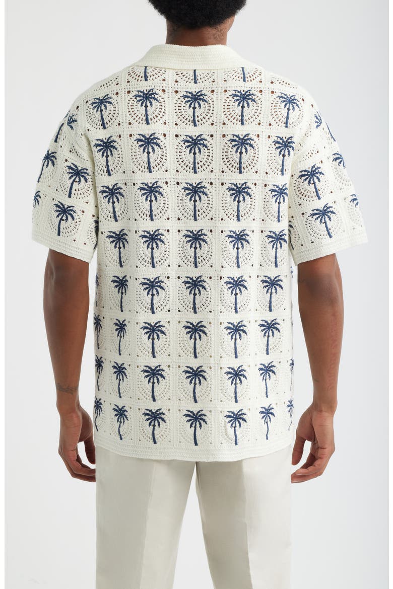 Palm Beach Crochet Polo, Alternate, color, BLUE