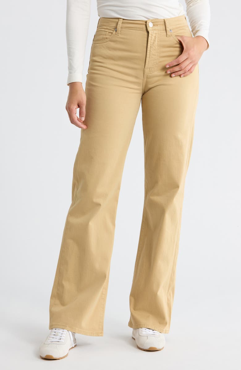 7 For All Mankind Alexa High Waist Straight Leg Sateen Pants, Main, color, Sateen Beige