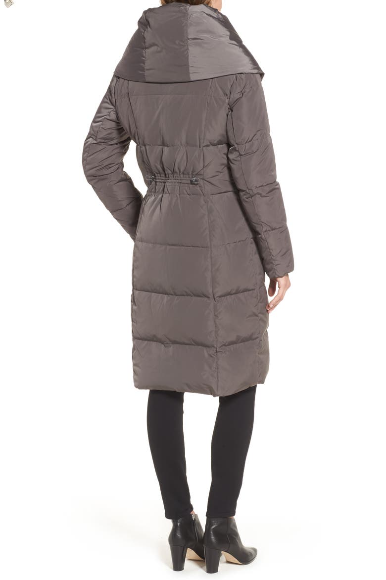 Down & Feather Coat, Alternate, color, CARBON