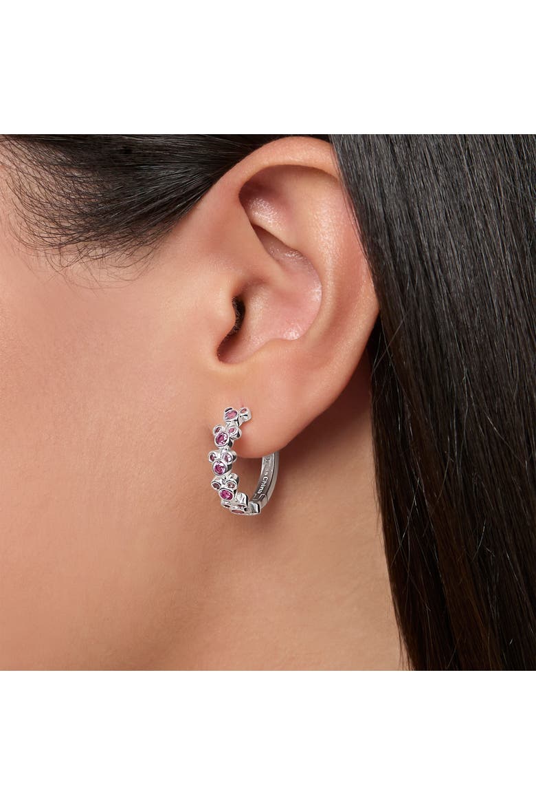 Mickey Mouse Endless Hoop Earrings, Alternate, color, Silver Tone