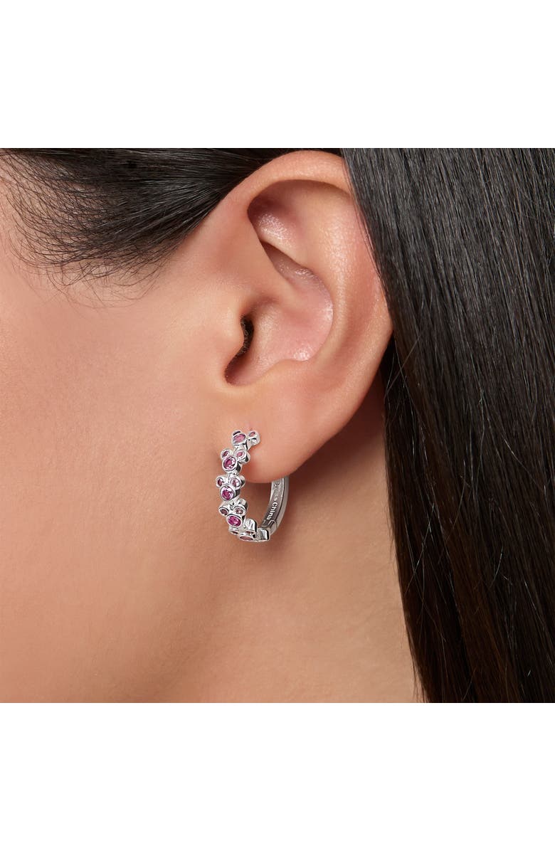 Disney Mickey Mouse Endless Hoop Earrings, Alternate, color, Silver Tone