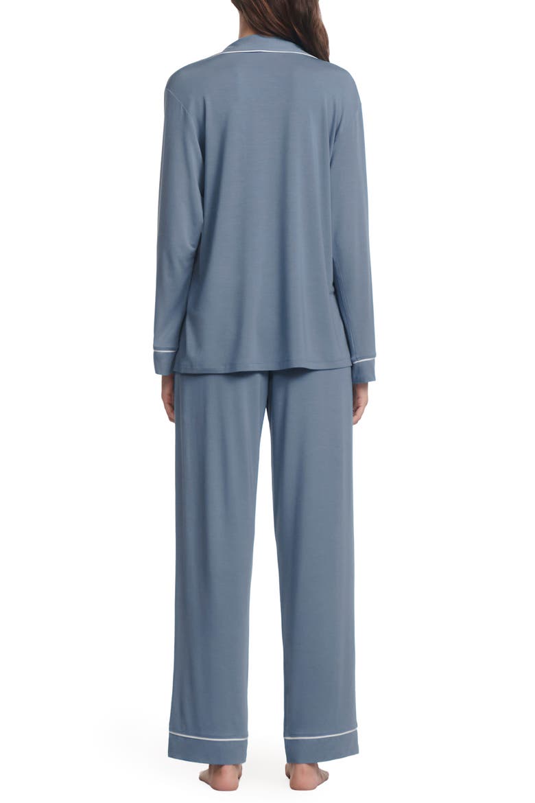 Gisele Long Pajamas, Alternate, color, SLATE BLUE/IVORY