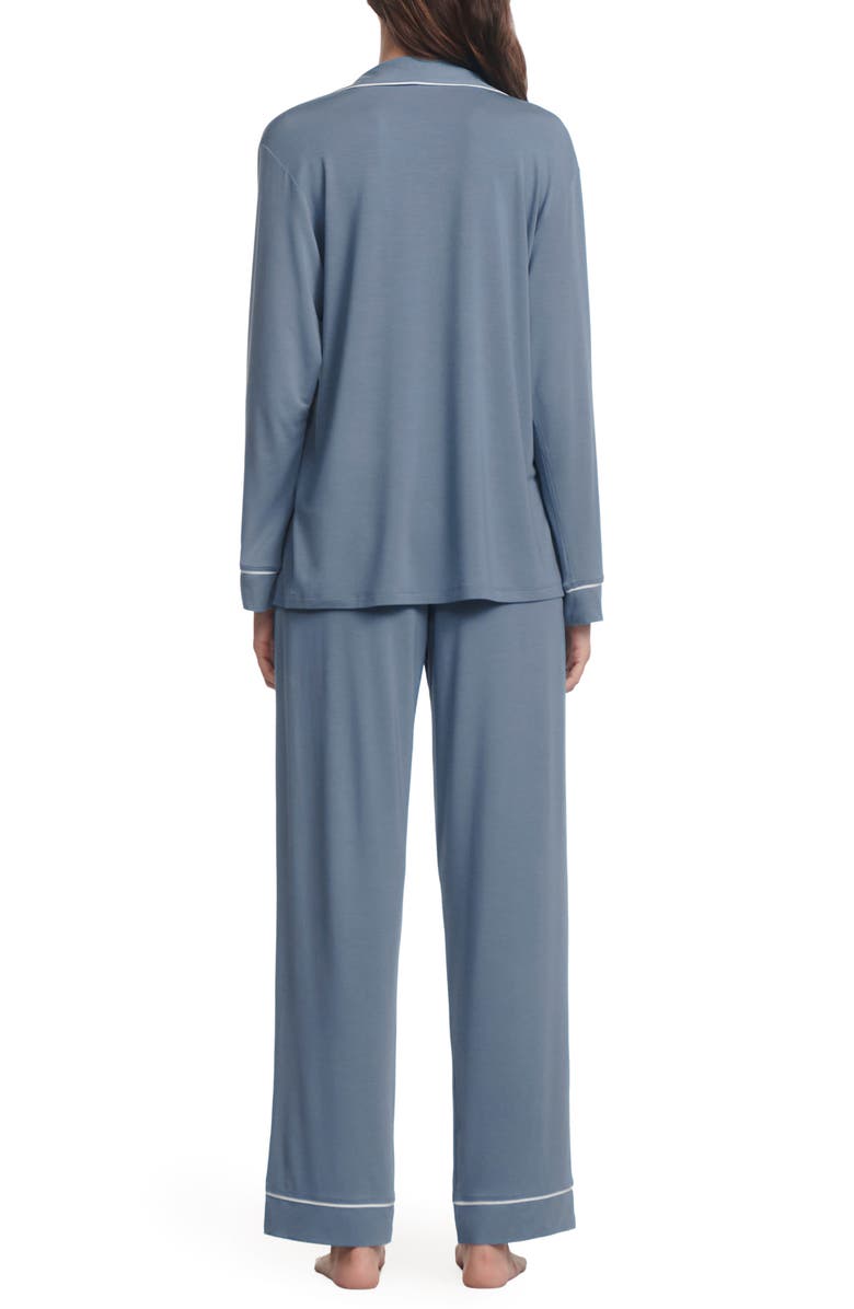 Eberjey Gisele Long Pajamas, Alternate, color, Navy/White