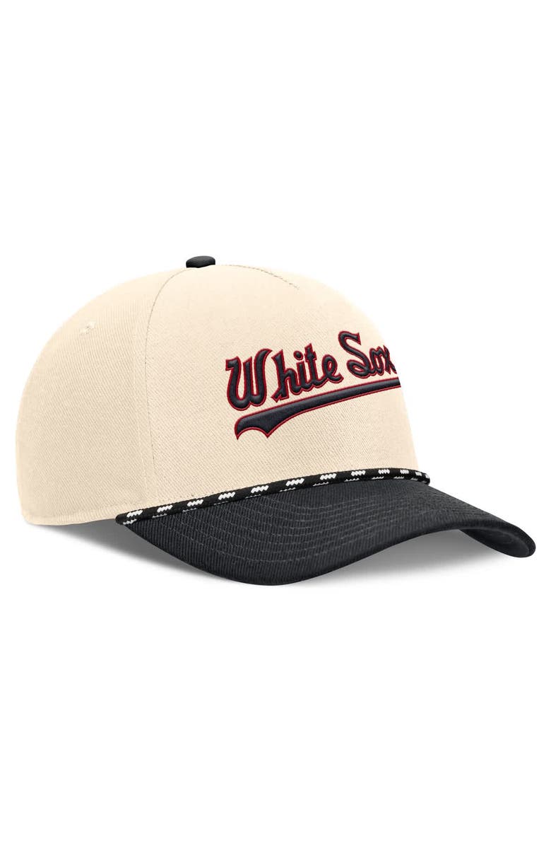 Nike Men's Nike Natural/Black Chicago White Sox Cooperstown Collection Rise Adjustable Hat, Alternate, color, Natural