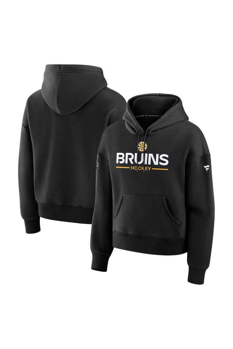 Women's Fanatics Black Boston Bruins Authentic Pro Primary Pullover Hoodie, Main, color, Black