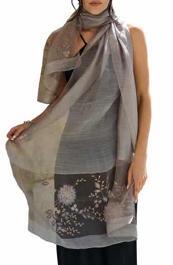 Floral Embroidered Scarf
