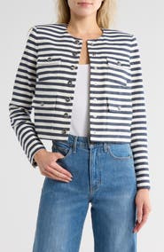Veronica Beard Isa Stripe Crop Jacket