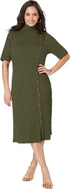 Jessica London Button Front Sweater Dress