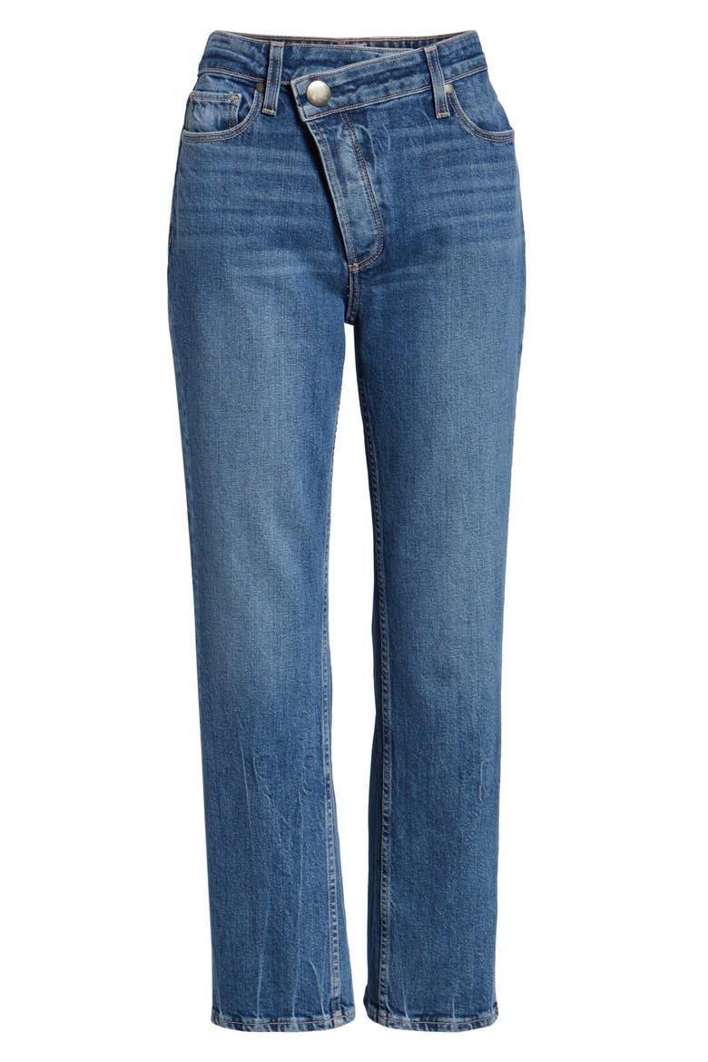 Noella Asymmetrical High Waist Crop Jeans, Alternate, color, GRACELAND