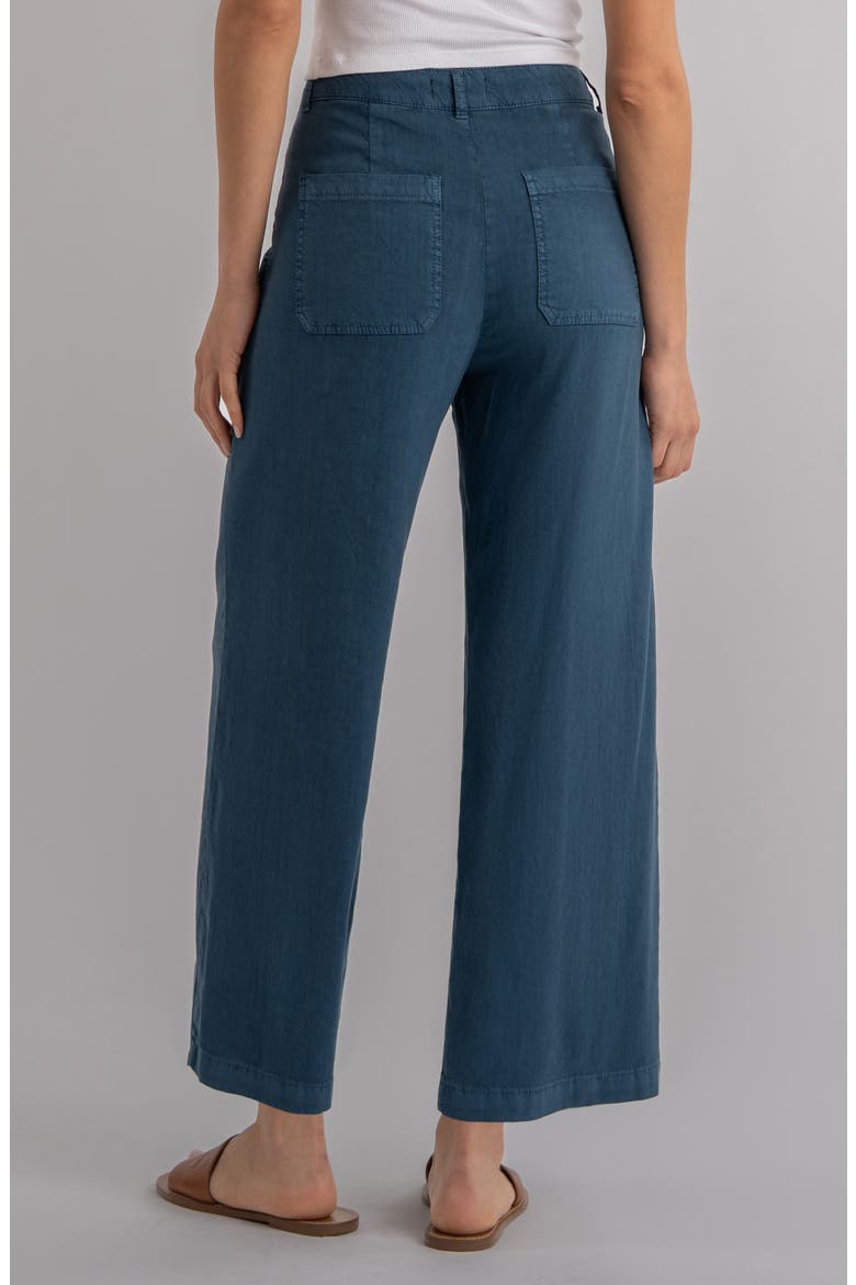 Topaz High Waist Crop Wide Leg Linen Blend Pants, Alternate, color, COASTAL BLUE