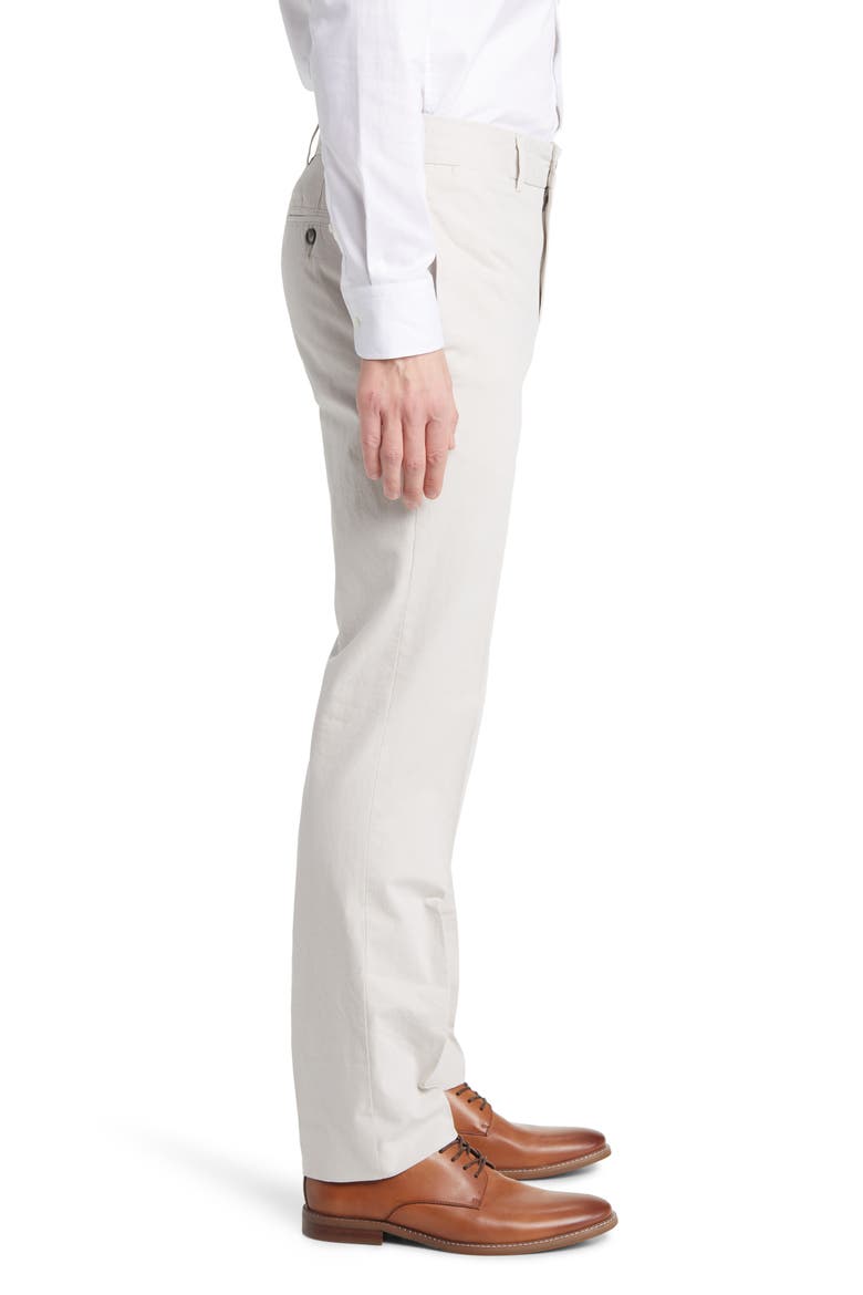 Trim Fit Cotton Poplin Dress Pants, Alternate, color, STONE