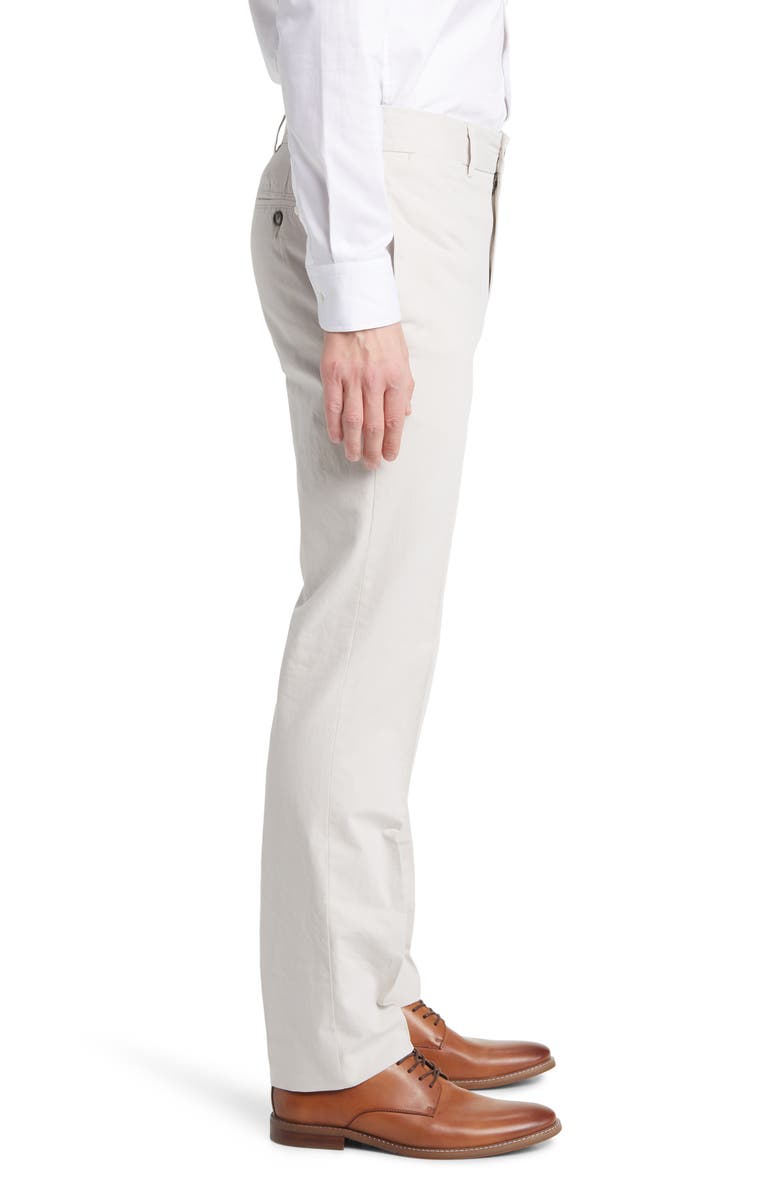 Berle Trim Fit Cotton Poplin Dress Pants, Alternate, color, Stone